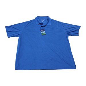 Cross & Winsor‎ Polo Shirt Blue Golf Moisture Wicking Stretch NWT Mens Size XXL